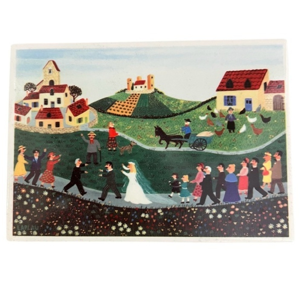 Villeroy & Boch VilboCard Vintage Ceramic “Wedding Procession” Art Postcard